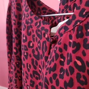 Red Leapord Print Shirt